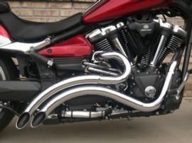 MeanCycles | TURN DOWN EXHAUST FOR YAMAHA RAIDER (CHROME FINISH) - Part