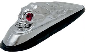 SKULL HEAD WITH ILUMINATED EYES FRONT FENDER ORNAMENT