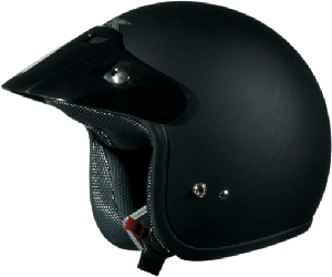 FX75 FLAT BLACK OPEN FACE 3/4 HELMET