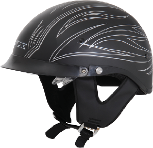 FX200 FLAT SILVER PINSTRIPE DUAL INNER LENS CLEAR AND SMOKE HALF HELMET