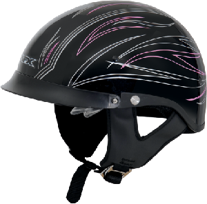 FX200 PINK PINSTRIPE DUAL INNER LENS CLEAR AND SMOKE HALF HELMET