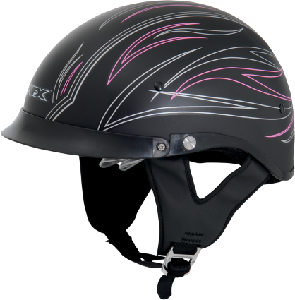 FX200 FLAT PINK PINSTRIPE DUAL INNER LENS CLEAR AND SMOKE HALF HELMET