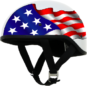 FX200 FREEDOM WHITE SLICK BEANIE-STYLE HALF HELMET