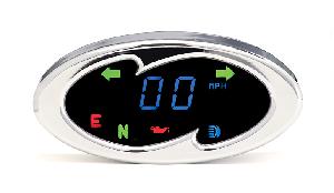 OVAL SPEEDOMETER WITH INDICATORS (CHROME)