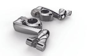 CIRO HINGELESS CLAMPS WITH EXTENSION ARMS -CHROME