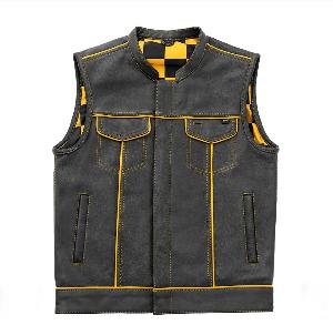 CHECKER MOTORCYCLE VEST-GOLD