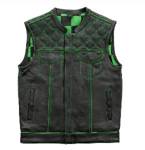 CHECKER MOTORCYCLE VEST-GREEN