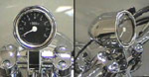 TACHOMETER FOR 1 1/4 HANDLEBARS/ BLACK FACE (IN STOCK)