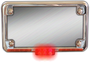 CHROME LED LICENSE PLATE HOLDER WITH TURN SIGNALS AND BRAKE LIGHT